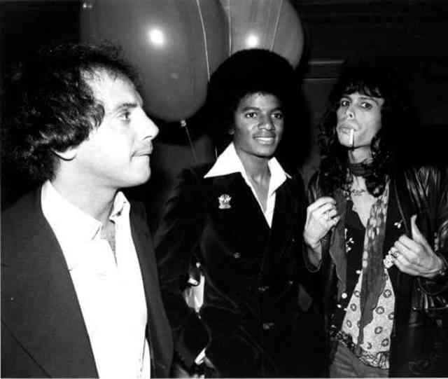 No matter what day you were in the club, you were bound to recognize someone famous. Here is club owner Steve Rubell with a young Michael Jackson and Aerosmith frontman Steve Tyler.