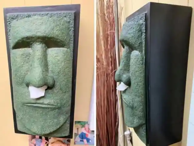 He Found an Easter Island Tissue Dispenser