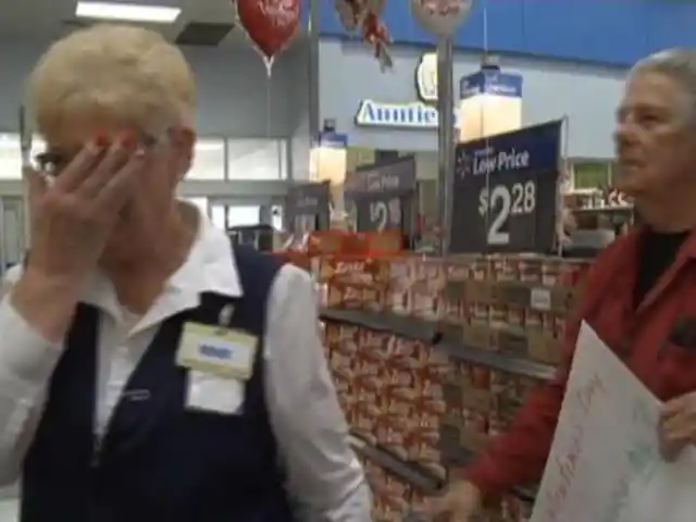 Walmart Greeter Realizes She's Being Stalked When She Sees Her Ex-Husband Holding This Sign