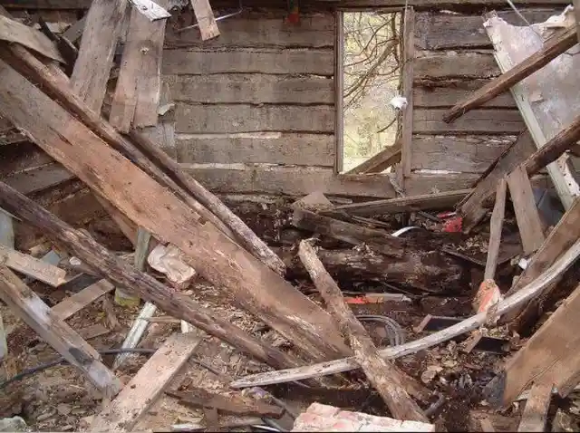 When Richard looked over the contents of the abandoned cabin, he knew most of the wood was badly rotten. Clearly, this was not a structure sound enough for living in.