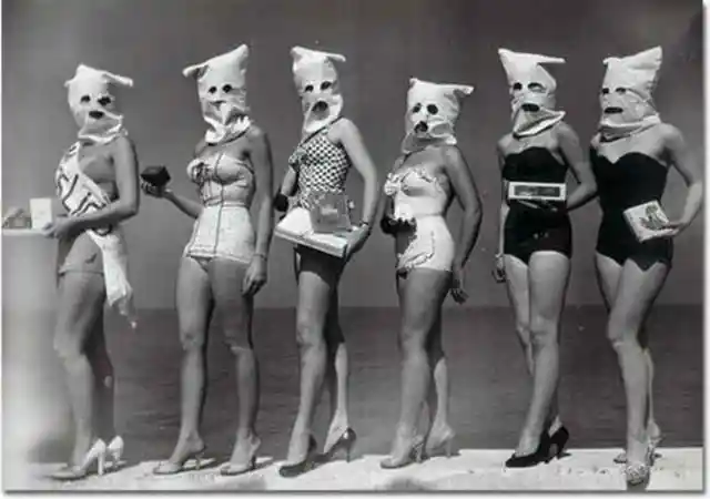 Contestants at a beauty pageant - that aren't being judged on their face