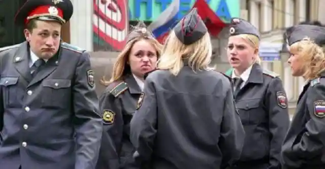 The perfectly timed Russian police