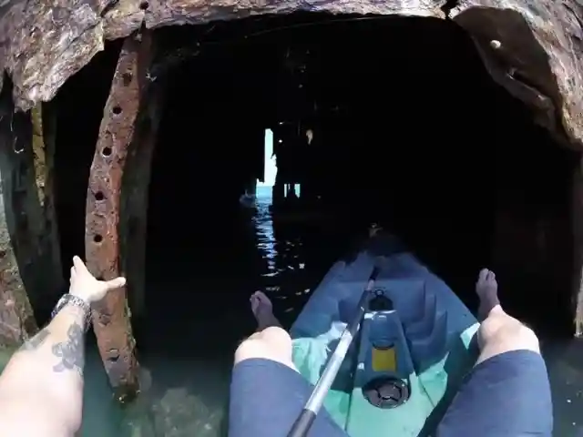 Kayaker Finds An Abandoned Ship And Actually Goes Inside