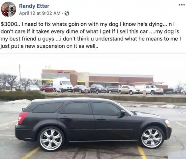 Desperate Man Lists His Car For Sale To Save Dog’s Life