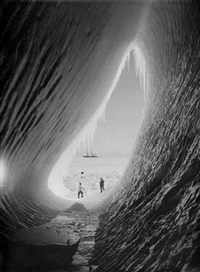 11. Grotto in iceberg during the British expedition of Antarctica, 1911.