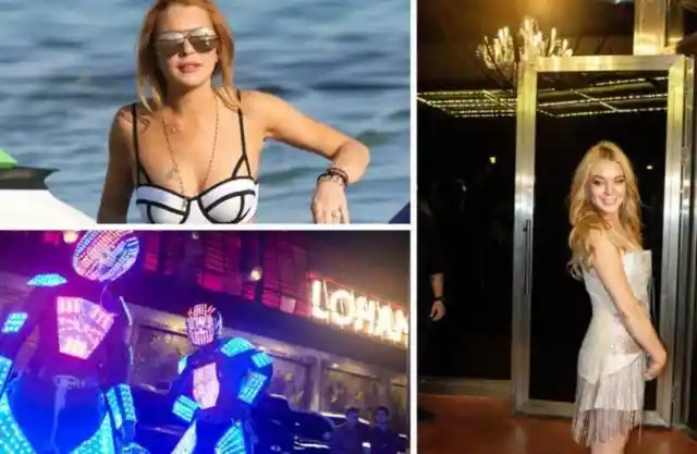 Lindsay Lohan Parties In Greece