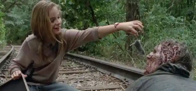 8. Carl Was Really Eating Chocolate Pudding During This Rooftop Scene