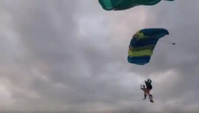 Man Pulls Insane Stunt And Skydives Without A Parachute To Keep Him Safe