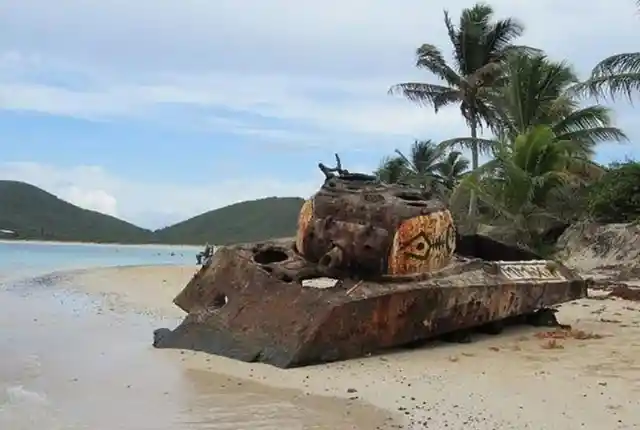 Abandoned Tank on Flamenco Beach