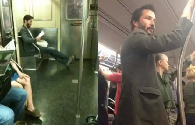 Keanu Reeves Gives Up His Subway Seat