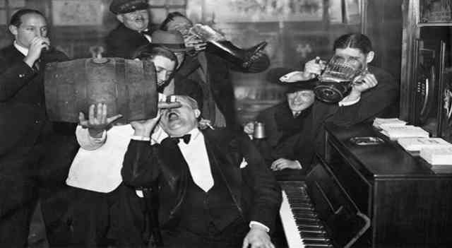 21. Men celebrate the end of prohibition, December 5, 1933.