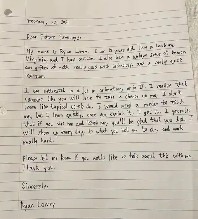 20-Year-Old Posts Letter About Looking For Job, Gets Response That Goes Viral