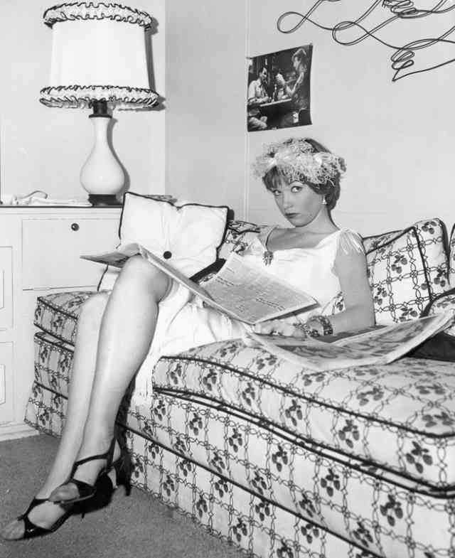 Young Shirley MacClaine Reads the Newspaper