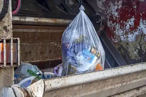 Garbage Truck Worker Sees Trash Bag Moving In The Road, Opens It And Jumps