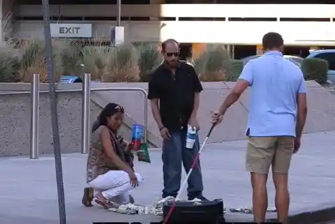 Blind Man Drops One Million Dollars In The Middle Of The Street, See What Happens Next