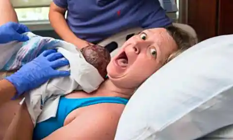 Woman Who Just Had A Baby Looks Under The Newborn Blanket And Starts Crying