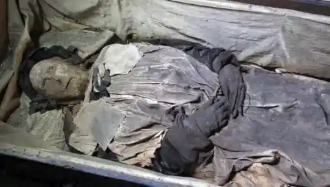 Fetus Inside Coffin Of Mummified Bishop
