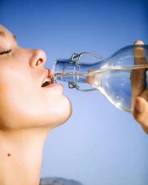 A Water Bottle and a Healthy Snack