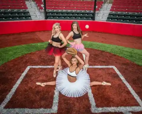 Play Ball! Photographer Reimagines Ballerinas As Baseball Players