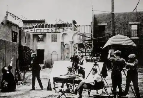 North America. Rehearsal at a motion picture studio. Hollywood. Los Angeles. 1920