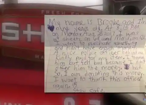 Police Receive Note From Little Girl with $10 Inside, Acts Immediately