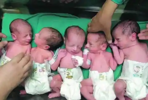 Giving Birth to Quintuplets