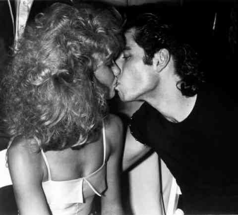 The feeling of love was constantly flowing. Here are Olivia Newton-John and John Travolta "practicing" for their icon roles in the film "Grease."