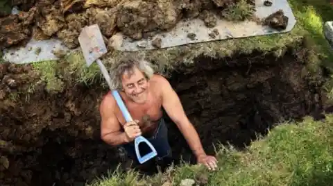 Man Buys New House Then His Gut Tells Him To Dig In His Backyard