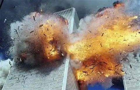A Man Falls From One of the Collapsing World Trade Center Towers