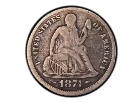 1874 CC Seated Liberty Dime