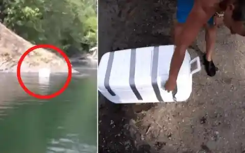 Group Of Friends Find Cooler Floating In The Lake, But What They Found Inside Made Them Jump Back