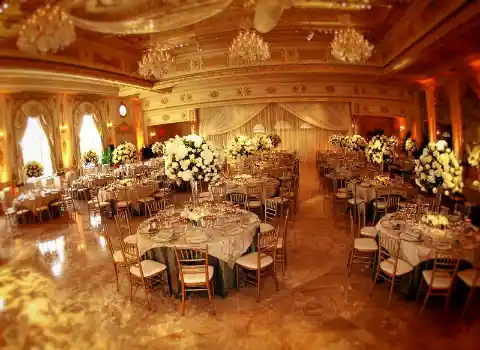 Ballroom setup for a wedding