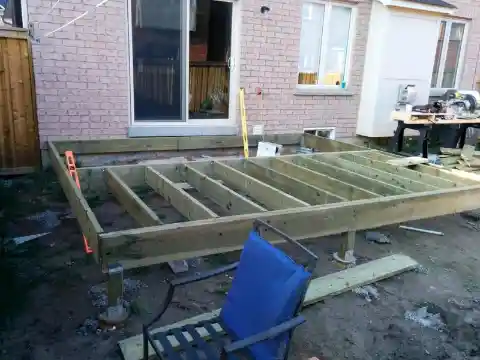 With 16 inches on center and two-by-eight joists, this deck was going to last a long, long time!